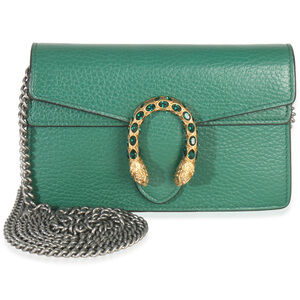 Gucci Green Dollar Calfskin Crystal Super Mini Dionysus